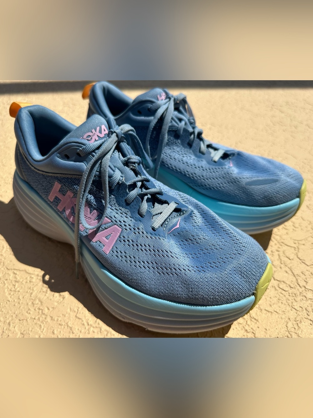 HOKA Bondi 8 Shadow / Dusk Blue Purple Running Shoes Women’s Size 9.5 Clean
